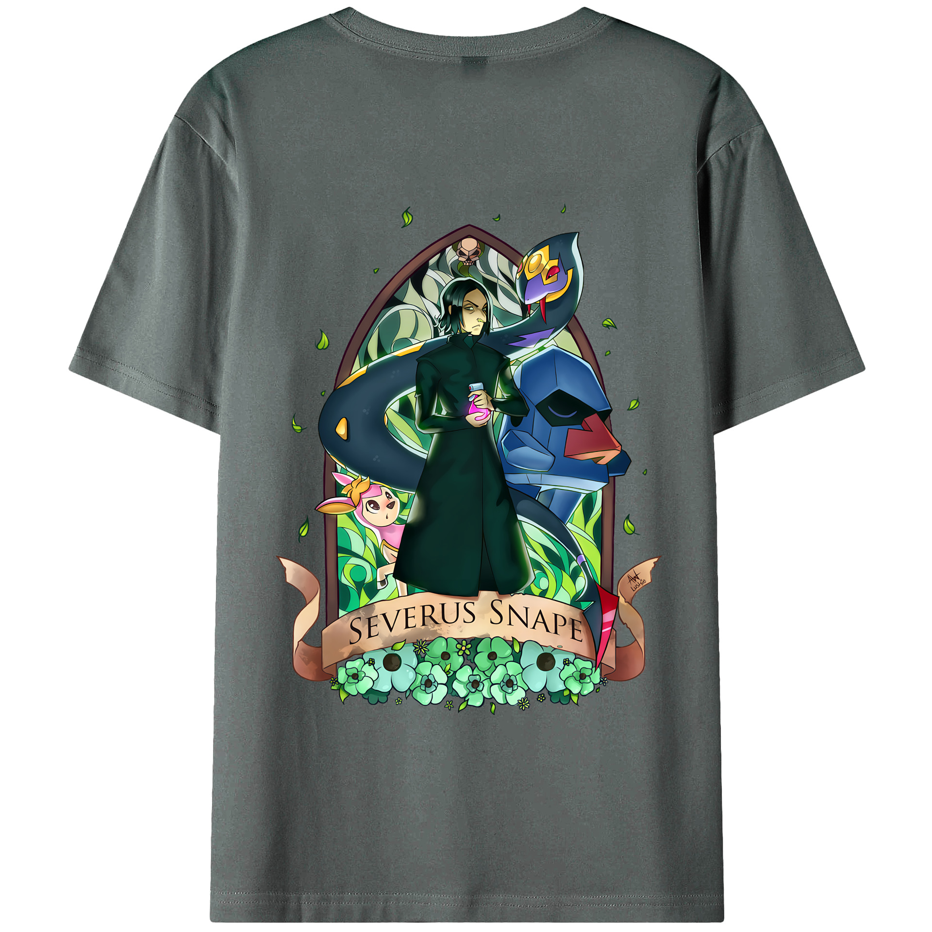 （画像用） Harry Potter ハリー・ポッターシリーズ 綿100％ メンズ半袖Tシャツ（バックプリント） 通気性